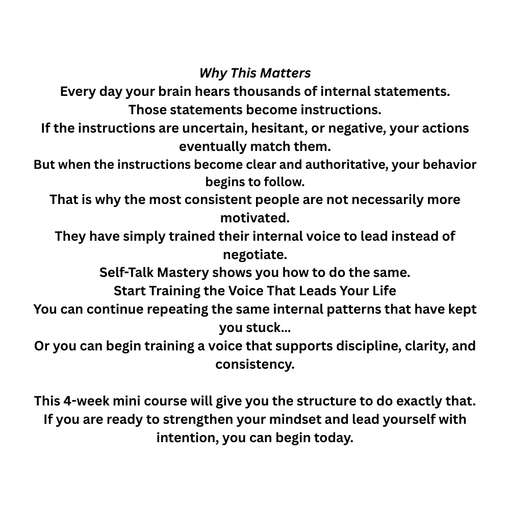 Self Talk Mastery