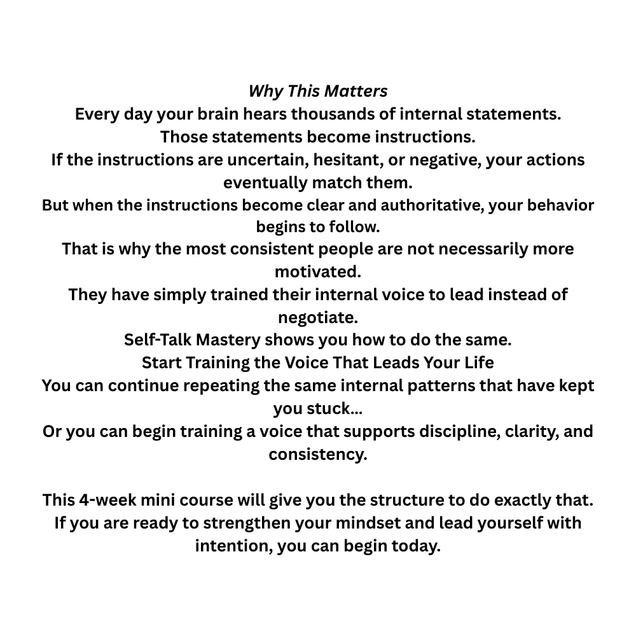 Self Talk Mastery